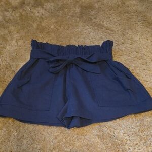 Navy Cupshe Tie Shorts